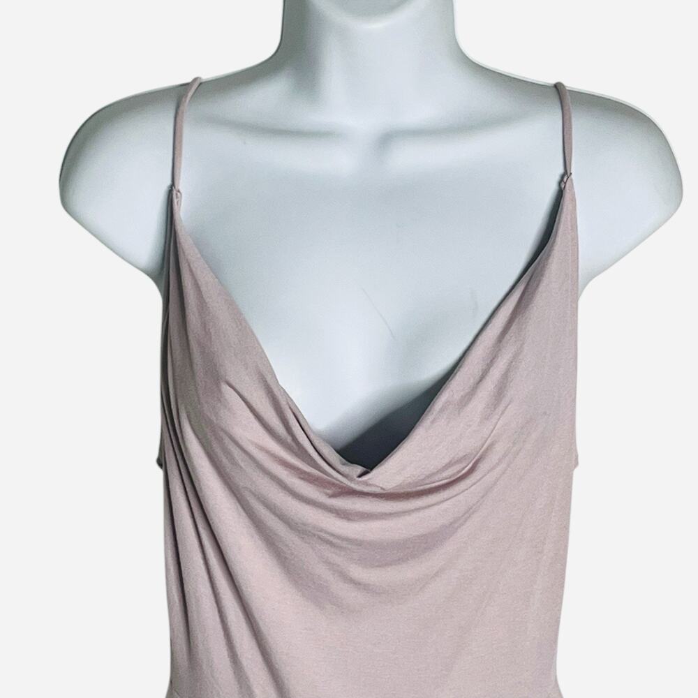 NWT ASOS Slip Dress Sz 4 Petite Stretch Spaghetti Straps Tulip Hem Blush Pink - Picture 5 of 9
